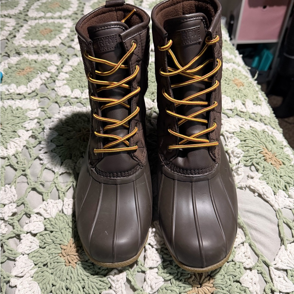 ❣️🤙🏽Sperry Men's Brown and Tan Rain Boots
